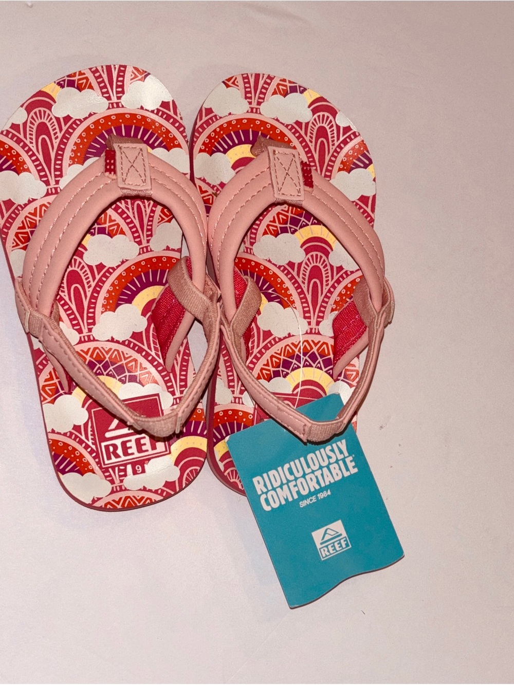 NWT Reef Little Ahi Rainbow Toddler Sandals Size 9